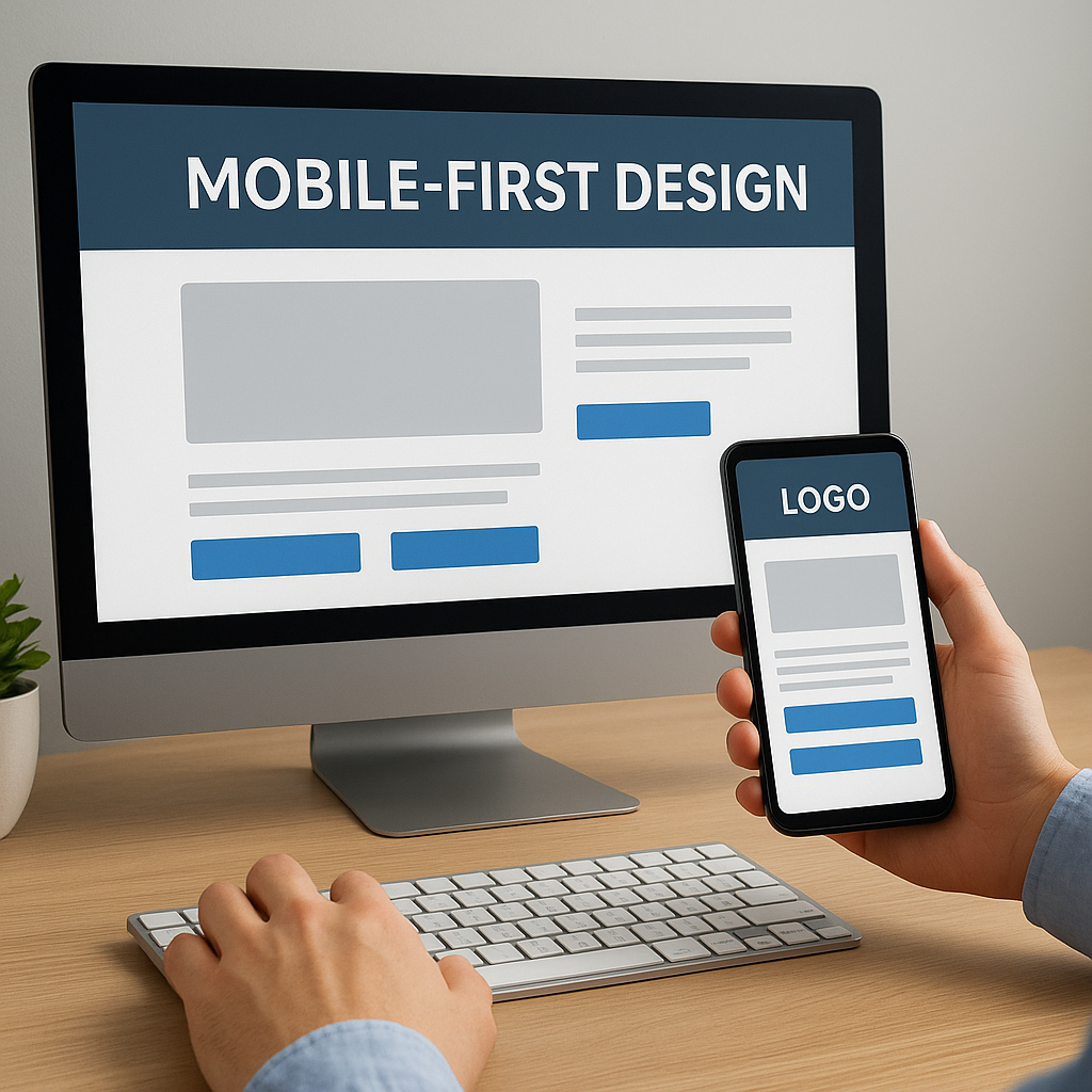 Mobile-First дизайн сайта Пример адаптивного веб-дизайна на мобильном устройстве