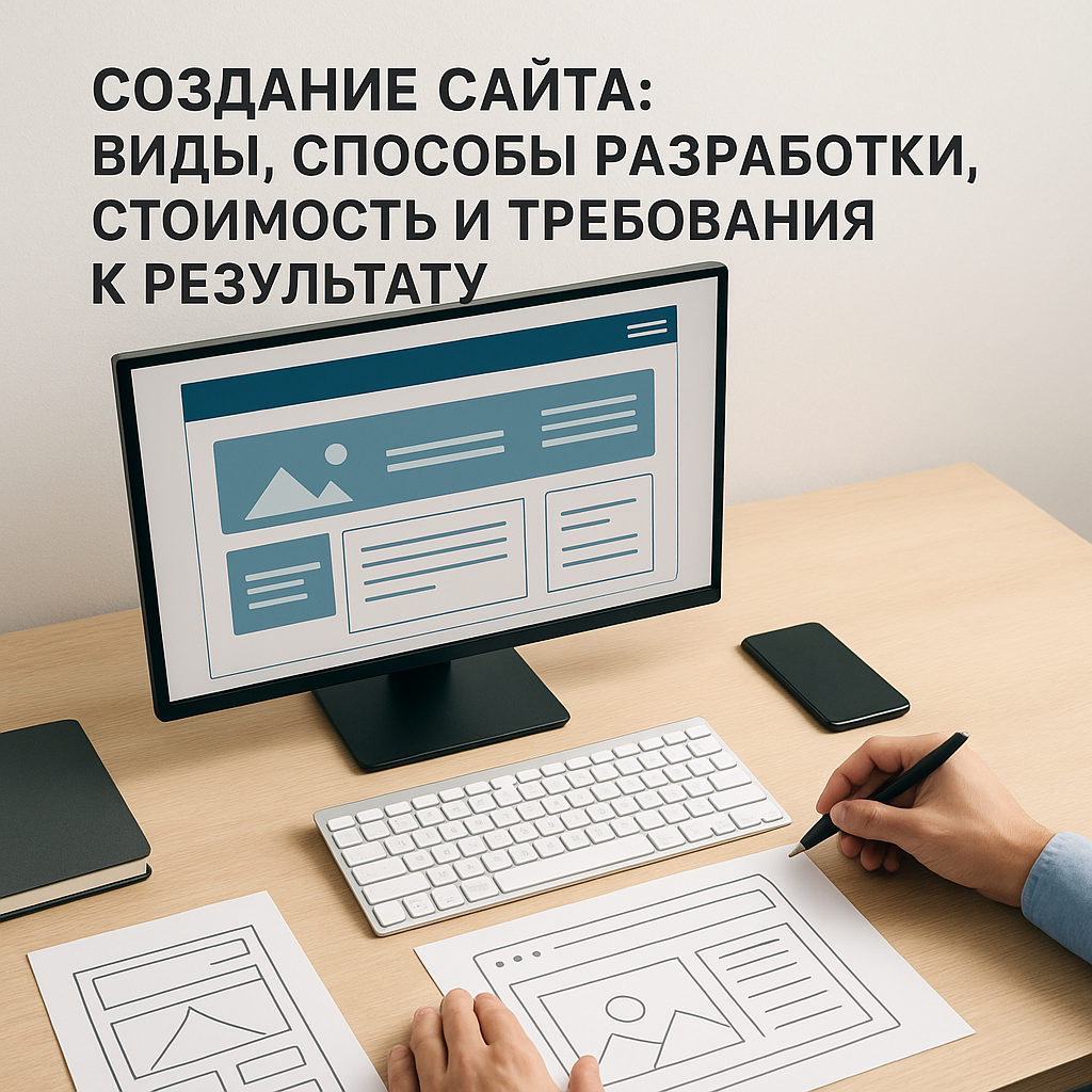 Создание сайта Процесс создания сайта на компьютере