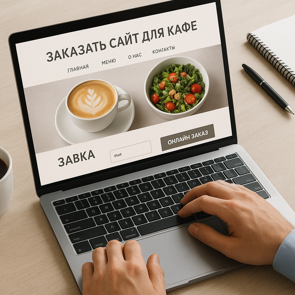 Современный сайт для кафе с ярким дизайном