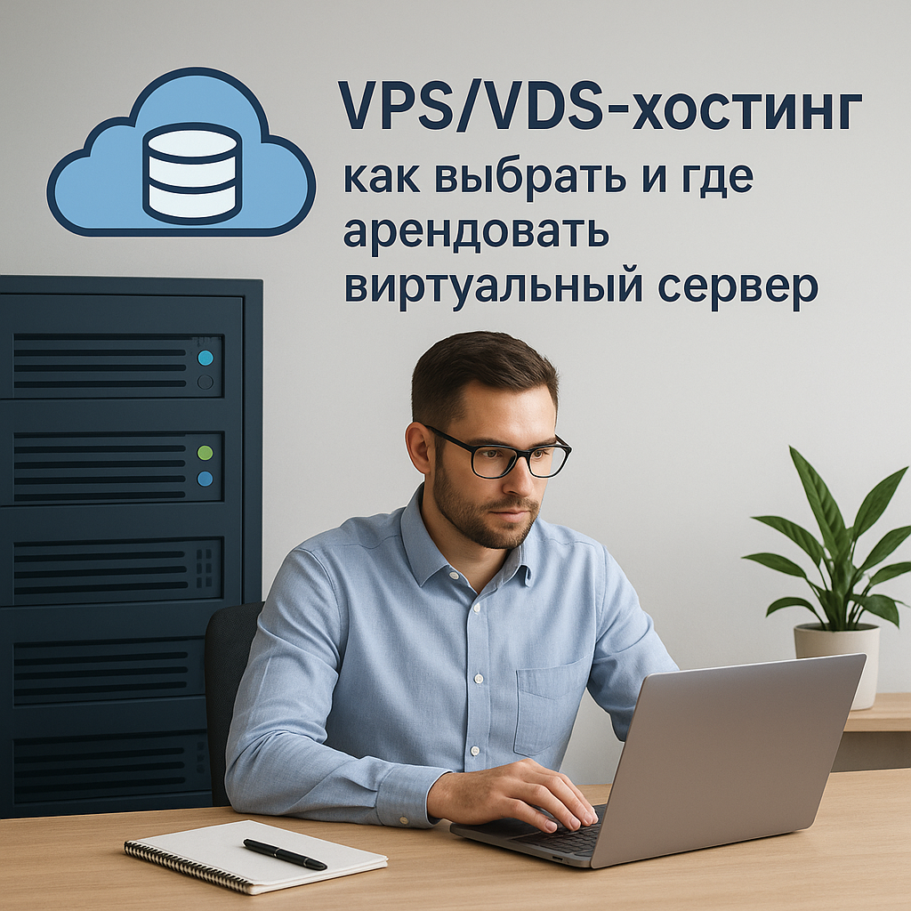 VPS-хостинг на экране компьютера